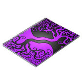 Lila und schwarzer Yin Yang Baum Notizblock (Linke Seite)