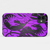 Lila und schwarzer Yin Yang Phoenix Case-Mate iPhone Hülle (Rückseite (Horizontal))