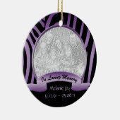 Lila und schwarzer Zebra in liebevoller Keramikornament (Rechts)