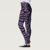 Lila und schwarzer Zebra-Tierdruck-Leggings Leggings (Links)