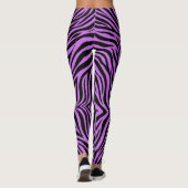 Lila und schwarzer Zebradruck Leggings (Rückseite)