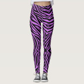 Lila und schwarzer Zebradruck Leggings (Vorderseite)