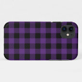 Lila und schwarzes Buffalo-Kariertes Muster Case-Mate iPhone Hülle (Rückseite (Horizontal))