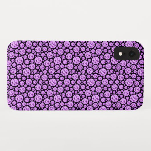 Lila und schwarzes Diamant-Blendmuster Case-Mate iPhone Hülle (Rückseite (Horizontal))