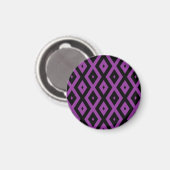 Lila und schwarzes Diamantmuster Magnet (Vorderseite/Rückseite)