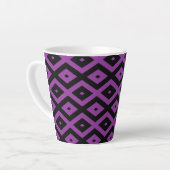 Lila und schwarzes Diamantmuster Milchtasse (Linke Ecke)