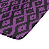 Lila und schwarzes Diamantmuster Schneidebrett (Ecke)
