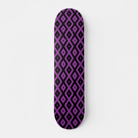 Lila und schwarzes Diamantmuster Skateboard (Vorne)