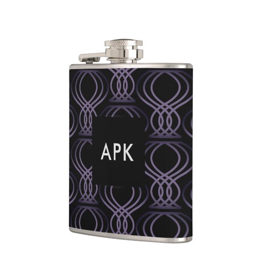 Lila und schwarzes Finalmuster Flachmann (Links)