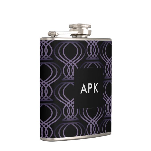 Lila und schwarzes Finalmuster Flachmann (Rechts)