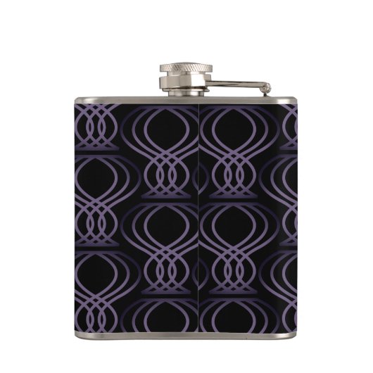 Lila und schwarzes Finalmuster Flachmann (Rückseite)