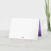 Lila und schwarzes Foto florale Danke Karte (Rückseite)