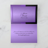 Lila und schwarzes Foto florale Danke Karte (Innenseite)