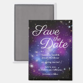 Lila und Schwarzes Foto Save the Date Magnet (Vorderseite/Rückseite)