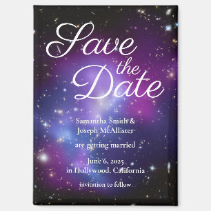 Lila und Schwarzes Foto Save the Date Magnet