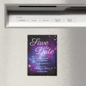 Lila und Schwarzes Foto Save the Date Magnet (In Situ (Geschirrspüler))