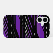 Lila und schwarzes Gemustertes iPhone 16 Mobile Fa Hülle (Rückseite (Horizontal))