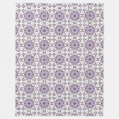 Lila und schwarzes geometrisches Muster Fleecedecke (Vorderseite)