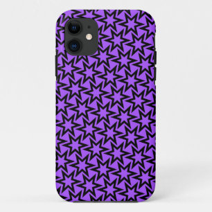 Lila und schwarzes geometrisches Sternmuster Case-Mate iPhone Hülle