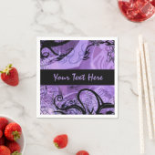 Lila und schwarzes Goth-Muster Personalisiert Napk Serviette (Beispiel)