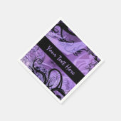 Lila und schwarzes Goth-Muster Personalisiert Napk Serviette (Ecke)