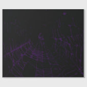 Lila und schwarzes Goth Spiderweb Geschenkpapier (Flach)