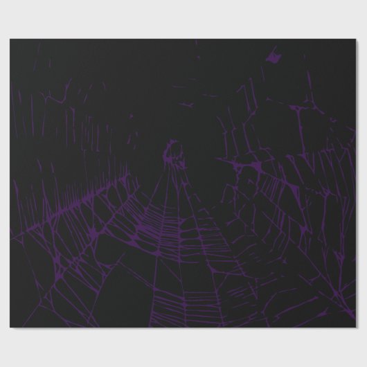 Lila und schwarzes Goth Spiderweb Geschenkpapier (Flach)