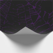 Lila und schwarzes Goth Spiderweb Geschenkpapier (Ecke)