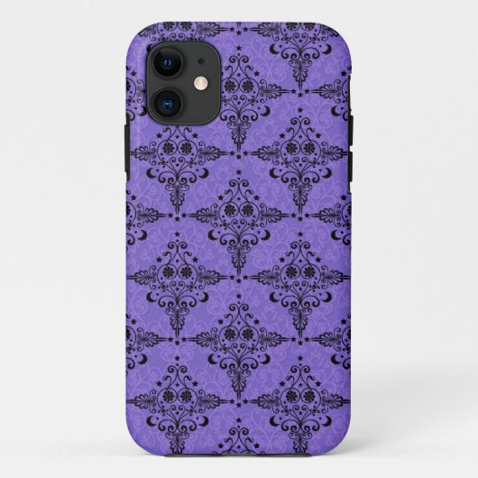 Lila und schwarzes Himmelsmuster Case-Mate iPhone Hülle (Rückseite)