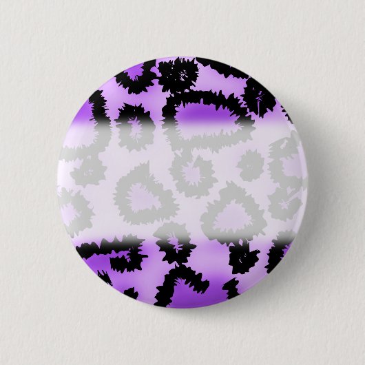 Lila und schwarzes Leopard-Druck-Muster Button (Vorderseite)