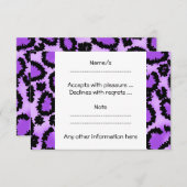 Lila und schwarzes Leopard-Druckmuster. RSVP Karte (Vorne/Hinten)