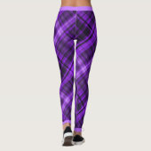 Lila und schwarzes Modedesign Madras-Muster Leggings (Rückseite)