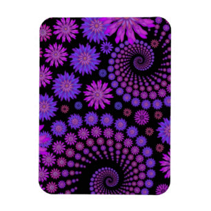 Lila und schwarzes Muster Magnet