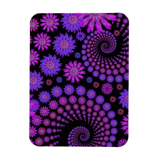 Lila und schwarzes Muster Magnet (Vertikal)