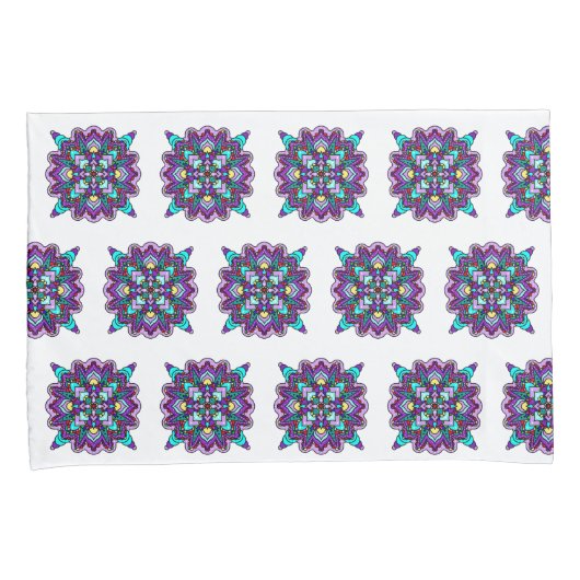 Lila und schwarzes mystisches Mandala Kissenbezug (Vorderseite-Rechts)