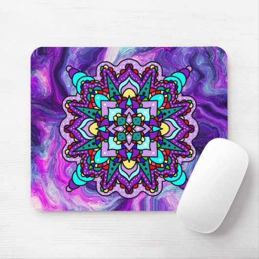 Lila und schwarzes mystisches Mandala Mousepad (Mit Mouse)