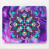 Lila und schwarzes mystisches Mandala Mousepad (Vorne)