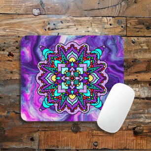 Lila und schwarzes mystisches Mandala Mousepad