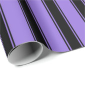 Lila und schwarzes Streifenpapier Geschenkpapier (Rolleneckpunkt)