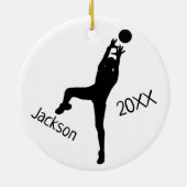 Lila und schwarzes 🏐 Volleyball-Logo Keramik Ornament (Hinten)