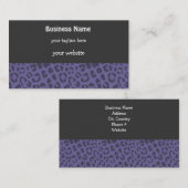 Lila und schwarzes Wildleopard-Muster Visitenkarte (Vorne/Hinten)