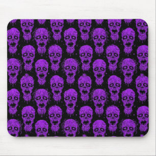 Lila und schwarzes Zombie-Apokalypse-Muster Mousepad