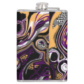 Lila und schwarzes ZuckerkulturHalloween Flachmann (Rückseite)