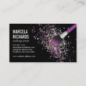 Lila und silber-blush Confetti Makeup Artist Visitenkarte (Rückseite)