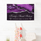 Lila und silber Glitzer Agate 16 . Geburtstag Banner (Insitu)