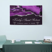 Lila und silber Glitzer Agate 16 . Geburtstag Banner (Messeveranstaltung)