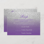 Lila und silber Glitzer - UAWG RSVP Karte (Vorne/Hinten)