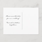 Lila und silber Save the Date Ankündigungspostkarte (Rückseite)