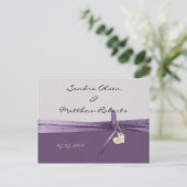 Lila und silber Save the Date Ankündigungspostkarte (Stehend Vorderseite)