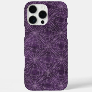 Lila und Silber Spinnennetz-Gotik-Muster iPhone 16 Pro Max Hülle